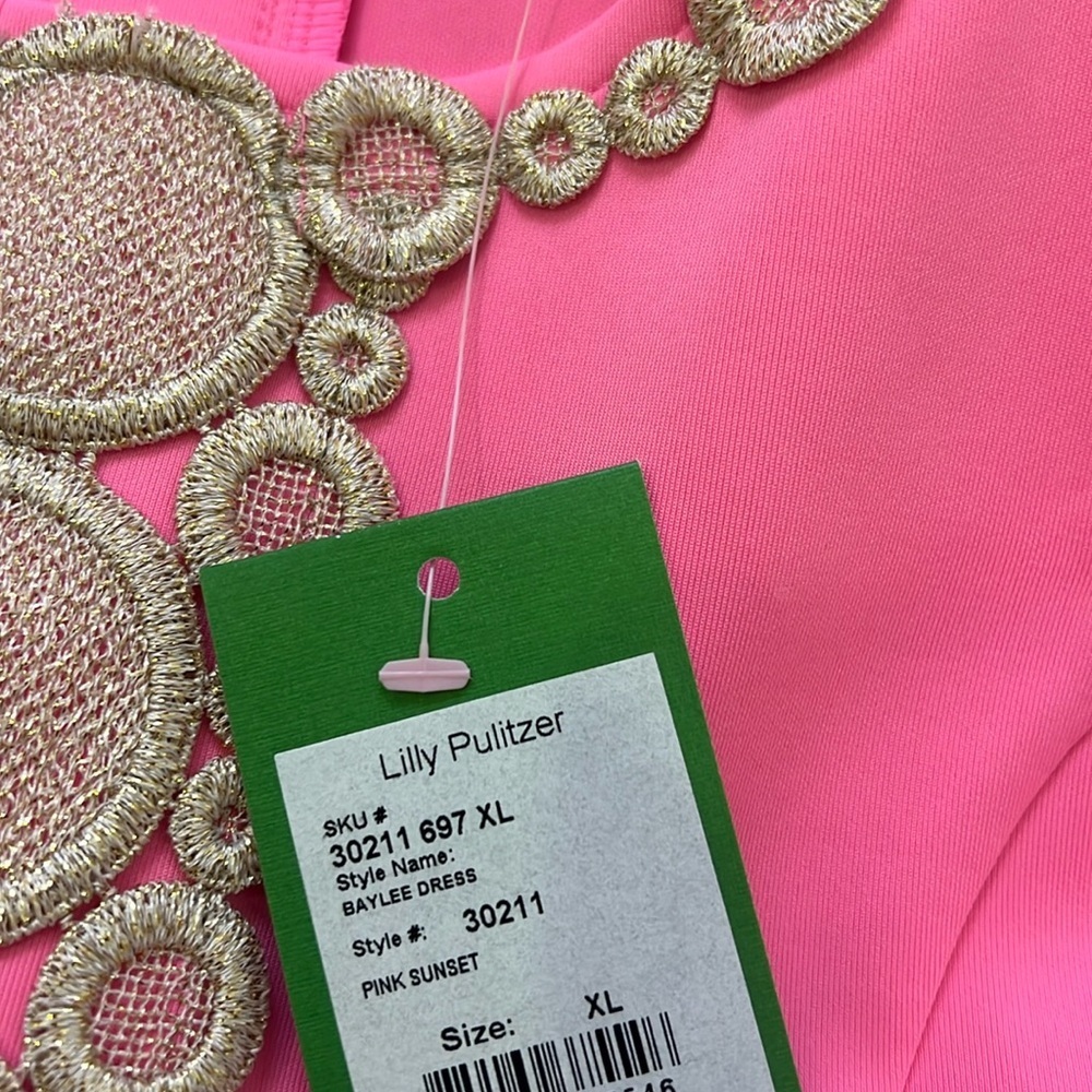 Lilly Pulitzer Girls Baylee Fit & Flare Dress in Pink Sunset Size X-Large NWT - Picture 5 of 8